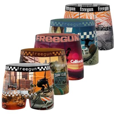 FREEGUN Boxer Fgdbz/1/Bm/Pk5 Herenondergoed, blauw/oranje/roze A94 M FREEGUN Boxer Fgdbz/1/Bm/Pk5 Herenondergoed, blauw/oranje/roze A94 M