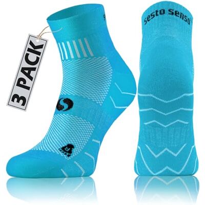 sesto senso Kleurrijke sportsokken van katoen, voor dames en heren, 3 paar, Set van 3 paar turquoise, 43-47 43-47 sesto senso Kleurrijke sportsokken van katoen, voor dames en heren, 3 paar, Set van 3 paar turquoise, 43-47 43-47