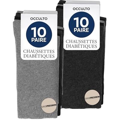 Occulto Diabetische sokken voor dames en heren, 10 stuks (model: Goetz) 47-50 EU Occulto Diabetische sokken voor dames en heren, 10 stuks (model: Goetz) 47-50 EU
