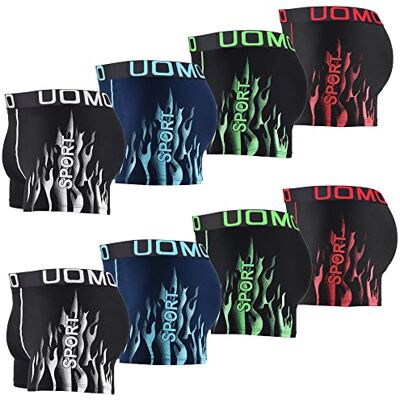 L&K 1102 Set van 10 retro boxershorts voor heren met leuk katoenen patroon, Stijl 1114 8 stuks M L&K 1102 Set van 10 retro boxershorts voor heren met leuk katoenen patroon, Stijl 1114 8 stuks M