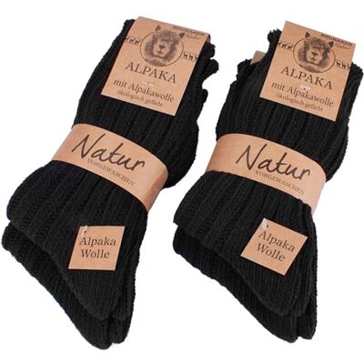 BRUBAKER Set van 4 paar uniseks alpacawollen sokken voor koude winterdagen 43-46 EU BRUBAKER Set van 4 paar uniseks alpacawollen sokken voor koude winterdagen 43-46 EU