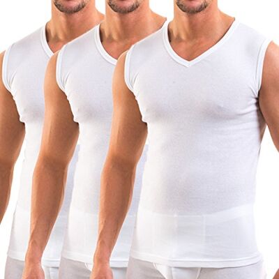 HERMKO 3050 3 stuks heren V-spieren T-shirts (andere kleuren) 100% biologisch katoen HERMKO 3050 3 stuks heren V-spieren T-shirts (andere kleuren) 100% biologisch katoen