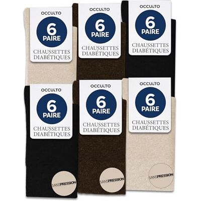 Occulto Diabetische sokken voor dames en heren, 6 stuks (model: olijf) 43-46 Occulto Diabetische sokken voor dames en heren, 6 stuks (model: olijf) 43-46
