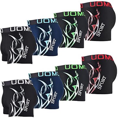 L&K 1102 Boxershorts voor heren, 10 stuks, retrostijl, met leuk patroon, van katoen M L&K 1102 Boxershorts voor heren, 10 stuks, retrostijl, met leuk patroon, van katoen M