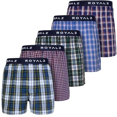 ROYALZ Set van 5 boxershorts in Amerikaanse stijl voor heren Geruit ondergoed Klassiek blauw Groot ondergoed, Set 002 (5 stuks meerkleurig), XXL XXL ROYALZ Set van 5 boxershorts in Amerikaanse stijl voor heren Geruit ondergoed Klassiek blauw Groot ondergoed, Set 002 (5 stuks meerkleurig), XXL XXL
