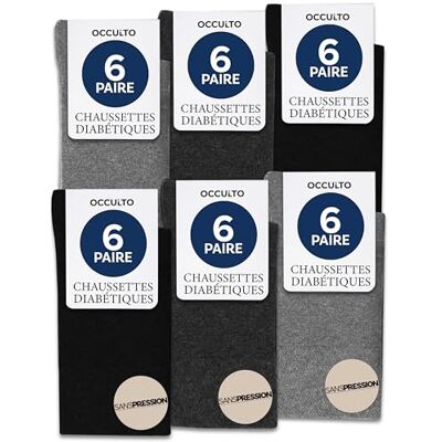 Occulto Diabetische sokken voor dames en heren, 6 stuks (model: olijf) 47-50 Occulto Diabetische sokken voor dames en heren, 6 stuks (model: olijf) 47-50