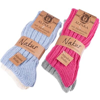 BRUBAKER Set van 4 paar uniseks alpacawollen sokken voor koude winterdagen 39-42 EU BRUBAKER Set van 4 paar uniseks alpacawollen sokken voor koude winterdagen 39-42 EU