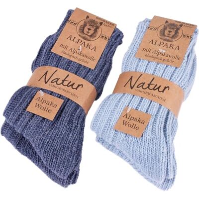 BRUBAKER Set van 4 paar uniseks alpacawollen sokken voor koude winterdagen 43-46 EU BRUBAKER Set van 4 paar uniseks alpacawollen sokken voor koude winterdagen 43-46 EU