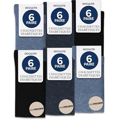 Occulto Diabetische sokken voor dames en heren, 6 stuks (model: olijf) 43-46 Occulto Diabetische sokken voor dames en heren, 6 stuks (model: olijf) 43-46