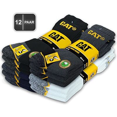 CAT Erpillar Real Work 12 paar werksokken voor dames en heren, maten 35-50 naar keuze, Color Mix 2, 41-45 41-45 CAT Erpillar Real Work 12 paar werksokken voor dames en heren, maten 35-50 naar keuze, Color Mix 2, 41-45 41-45