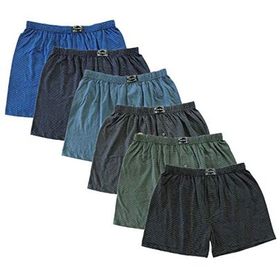 BestSale247 Set van 6 klassieke boxershorts voor heren, met opening, retro-ondergoed, grote maten, 100% katoen, maat 5 (M) tot 13 (7XL), Gestreept XL BestSale247 Set van 6 klassieke boxershorts voor heren, met opening, retro-ondergoed, grote maten, 100% katoen, maat 5 (M) tot 13 (7XL), Gestreept XL