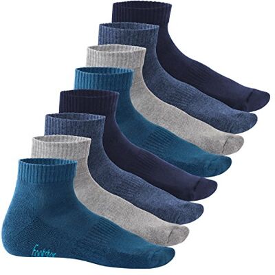 Footstar Sneak It! Korte sokken voor dames en heren met badstof zool (8 paar), jeanstinten 47-50 Footstar Sneak It! Korte sokken voor dames en heren met badstof zool (8 paar), jeanstinten 47-50