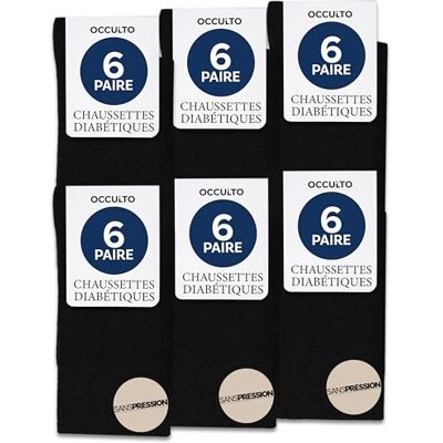 Occulto Diabetische sokken voor dames en heren, 6 stuks (model: olijf) 43-46 Occulto Diabetische sokken voor dames en heren, 6 stuks (model: olijf) 43-46