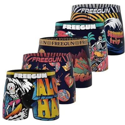 FREEGUN Boxer Fgdbz/1/Bm/Pk5 Herenondergoed, Oranje/zwart/geel/wit A93 XL FREEGUN Boxer Fgdbz/1/Bm/Pk5 Herenondergoed, Oranje/zwart/geel/wit A93 XL