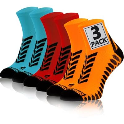 sesto senso 3-12 paar kleurrijke sportsokken voor dames en heren, 3 paar oranje, blauw, rood 43-47 sesto senso 3-12 paar kleurrijke sportsokken voor dames en heren, 3 paar oranje, blauw, rood 43-47