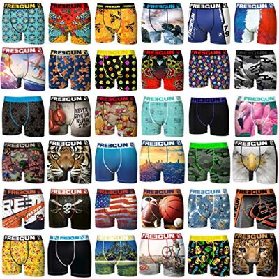 FREEGUN Calecon Boxershort voor heren, microvezel, 5 stuks, Meerkleurig 3XL FREEGUN Calecon Boxershort voor heren, microvezel, 5 stuks, Meerkleurig 3XL