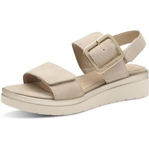 Tamaris Comfort Platte leren sandalen met gesp voor dames Wedge sandalen Beige 40 EU 40 EU Tamaris Comfort Platte leren sandalen met gesp voor dames Wedge sandalen Beige 40 EU 40 EU