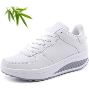 POIOZXD Orthopedische damessneakers met plateauzool, ademend, modieus, casual, leren zool, instappers, Wit. 43 EU POIOZXD Orthopedische damessneakers met plateauzool, ademend, modieus, casual, leren zool, instappers, Wit. 43 EU