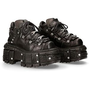 New Rock Laarzen van militair leer, zwart. 47 EU New Rock Laarzen van militair leer, zwart. 47 EU