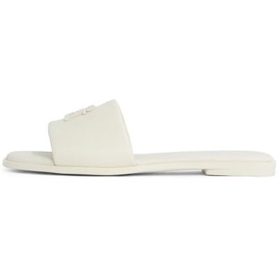 Tommy Hilfiger Th Logo Hardware lederen muiltjes platte sandalen voor dames, Beige chiffon, 36 EU 36 EU Tommy Hilfiger Th Logo Hardware lederen muiltjes platte sandalen voor dames, Beige chiffon, 36 EU 36 EU