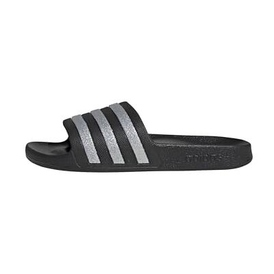 Adidas dam Adilette Aqua Slides Sandal, core black/silver met./silver met., 39 EU 39 EU Adidas dam Adilette Aqua Slides Sandal, core black/silver met./silver met., 39 EU 39 EU