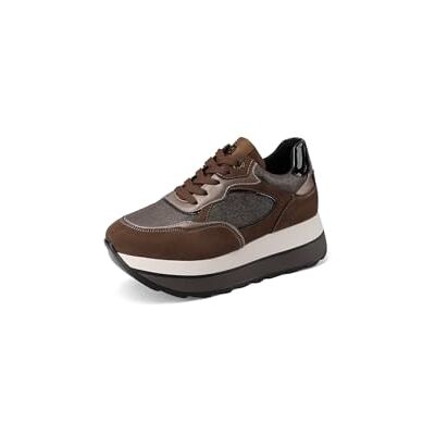 QUEEN HELENA Hoge sneakers voor dames, platform, X33-17, Bruin, 39 EU 39 EU QUEEN HELENA Hoge sneakers voor dames, platform, X33-17, Bruin, 39 EU 39 EU