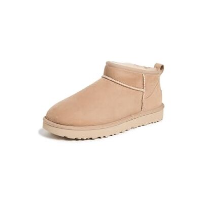 UGG W Classic Ultra Mini Enkellaarsjes van Zandleer, Zand 40 EU UGG W Classic Ultra Mini Enkellaarsjes van Zandleer, Zand 40 EU