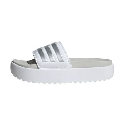 Adidas Adilette Platform Slides voor dames, Cloud White/Zero Metalic/Grey One, 40,5 EU 40.5 EU Adidas Adilette Platform Slides voor dames, Cloud White/Zero Metalic/Grey One, 40,5 EU 40.5 EU