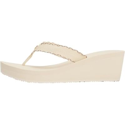 Tommy Hilfiger Wedge Beach Sandal Fw0fw08738 teenslippers voor dames, Beige Muslin, 42 EU 42 EU Tommy Hilfiger Wedge Beach Sandal Fw0fw08738 teenslippers voor dames, Beige Muslin, 42 EU 42 EU
