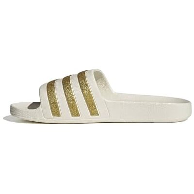 Adidas dam Adilette Aqua Slides Sandal, off white/gold met./gold met., 38 EU 38 EU Adidas dam Adilette Aqua Slides Sandal, off white/gold met./gold met., 38 EU 38 EU