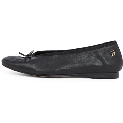 Tommy Hilfiger Ballerina van zacht leer, Fw0fw08355, vrijetijdsschoenen voor dames, Zwart, 36 EU 36 EU Tommy Hilfiger Ballerina van zacht leer, Fw0fw08355, vrijetijdsschoenen voor dames, Zwart, 36 EU 36 EU