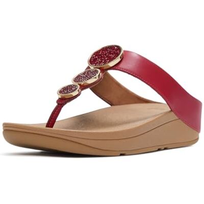 Fitflop Halo Bead-Circle Metallic Teen-Post-sandalen voor dames, Verbrande bes, 38 EU 38 EU Fitflop Halo Bead-Circle Metallic Teen-Post-sandalen voor dames, Verbrande bes, 38 EU 38 EU
