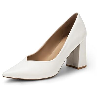 DREAM PAIRS Pumps met hoge hakken voor dames, elegante feestschoenen, PU-wit, 40 EU 40 EU DREAM PAIRS Pumps met hoge hakken voor dames, elegante feestschoenen, PU-wit, 40 EU 40 EU