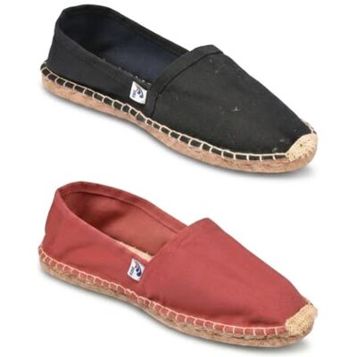 Ozabi 2 paar espadrilles heren zool jute touw, Mbsx2 zwart bordeaux 46 EU Ozabi 2 paar espadrilles heren zool jute touw, Mbsx2 zwart bordeaux 46 EU