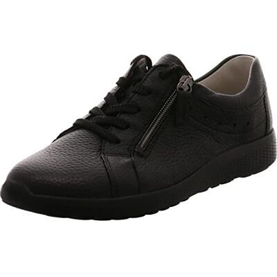Waldläufer Ira Damesschoenen met veters, glad, leer, effen sportschoenen, zwart 44 EU Waldläufer Ira Damesschoenen met veters, glad, leer, effen sportschoenen, zwart 44 EU