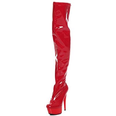 Sexyca Top plateau met hoge hak, gelakt, zwart, rood, roze of wit, maat 36-43, Rood 41 EU Sexyca Top plateau met hoge hak, gelakt, zwart, rood, roze of wit, maat 36-43, Rood 41 EU