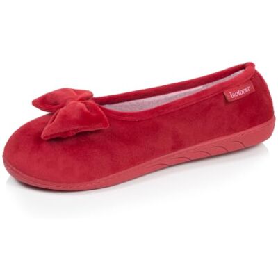 Isotoner Ballerina's voor dames, comfortabel traagschuim Microvelours pantoffels, ergonomische zool ondersteunt de voetboog voor optimale grip. 36 EU Isotoner Ballerina's voor dames, comfortabel traagschuim Microvelours pantoffels, ergonomische zool ondersteunt de voetboog voor optimale grip. 36 EU