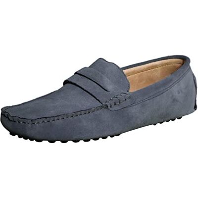 Jamron heren suède penny loafers, comfortabele instappers, mocassins, grijs. 43 EU Jamron heren suède penny loafers, comfortabele instappers, mocassins, grijs. 43 EU