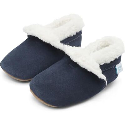 Dotty Fish Baby suède slippers babymeisjes, Marinier 18-24 mois Dotty Fish Baby suède slippers babymeisjes, Marinier 18-24 mois