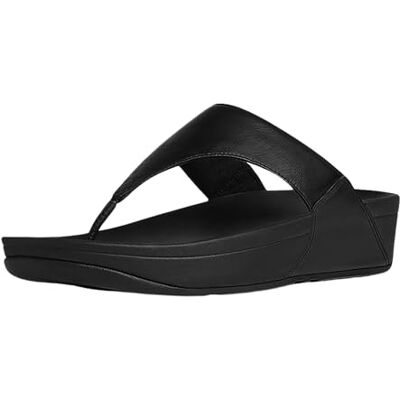 Fitflop Lulu Leather Toepost, platte damessandalen, Zwart 001 38 EU Fitflop Lulu Leather Toepost, platte damessandalen, Zwart 001 38 EU