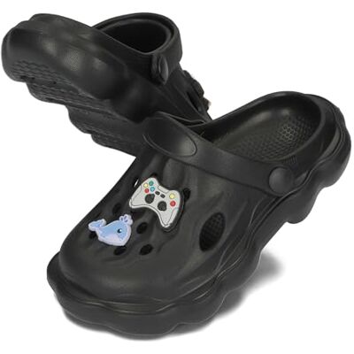 BeKiddy Uniseks kinderklompen, EVA, schoenen met bedels, licht, voor jongens en meisjes, 20-35 EU, zwart., 30 EU smalle maat 30 EU smalle maat BeKiddy Uniseks kinderklompen, EVA, schoenen met bedels, licht, voor jongens en meisjes, 20-35 EU, zwart., 30 EU smalle maat 30 EU smalle maat