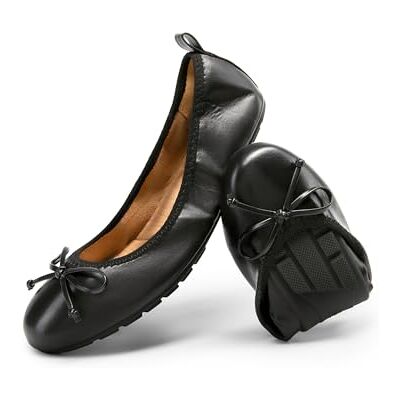 DREAM PAIRS Opvouwbare ballerina's met ronde neus voor dames, zachte platte schoenen om aan te trekken, met strik, voor feestelijke gelegenheden, zwart., 37 EU 37 EU DREAM PAIRS Opvouwbare ballerina's met ronde neus voor dames, zachte platte schoenen om aan te trekken, met strik, voor feestelijke gelegenheden, zwart., 37 EU 37 EU