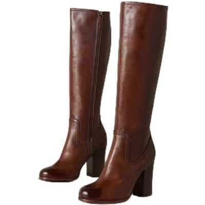 SPONYBORTY Dames hoge laarzen bruin kunstleer dikke hak rits zijkant ronde neus herfst winter hoge laarzen maat L sexy, M, 39 EU 39 EU SPONYBORTY Dames hoge laarzen bruin kunstleer dikke hak rits zijkant ronde neus herfst winter hoge laarzen maat L sexy, M, 39 EU 39 EU