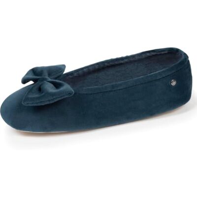 Isotoner Pantoffels voor dames, zeer comfortabel, ballerina's, leren zool, grote strik, eendenblauw, 37/38 EU 37/38 EU Isotoner Pantoffels voor dames, zeer comfortabel, ballerina's, leren zool, grote strik, eendenblauw, 37/38 EU 37/38 EU