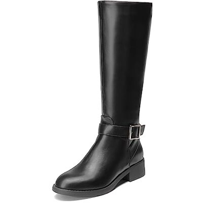 DREAM PAIRS Kniehoge laarzen voor dames, comfortabele dikke blokhak en puntige neus, ritssluiting aan de zijkant, zachte suède rijlaarzen, zwart. 38.5 EU DREAM PAIRS Kniehoge laarzen voor dames, comfortabele dikke blokhak en puntige neus, ritssluiting aan de zijkant, zachte suède rijlaarzen, zwart. 38.5 EU