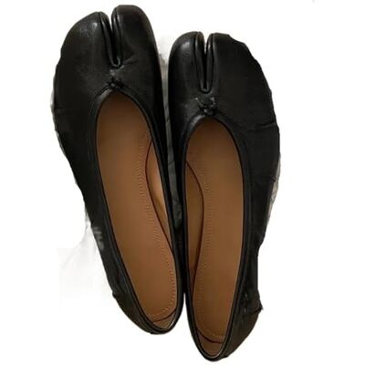 DUEXIOLY Tabi Chaussures Bout Fendu Femmes Ballerines Mode Tabi Chaussures décontracté sans Lacet Mocassins Dames en Cuir plissé pour la Femme, Noir, 36 EU 36 EU DUEXIOLY Tabi Chaussures Bout Fendu Femmes Ballerines Mode Tabi Chaussures décontracté sans Lacet Mocassins Dames en Cuir plissé pour la Femme, Noir, 36 EU 36 EU