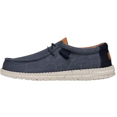 HEYDUDE Wally gewassen canvas casual instapschoenen voor heren mocassin stijl marineblauw, 44 EU 44 EU HEYDUDE Wally gewassen canvas casual instapschoenen voor heren mocassin stijl marineblauw, 44 EU 44 EU