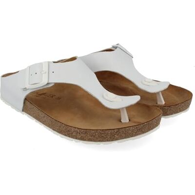 HAFLINGER Bio Memphis Uniseks leren slippers, Wit 41 EU HAFLINGER Bio Memphis Uniseks leren slippers, Wit 41 EU