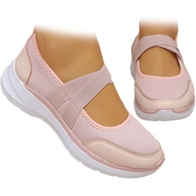 HESYSUAN Mary Jane Orthopedische damessneakers van ademend mesh met dikke zool, comfortabele instapschoenen, Roze, 40,5 EU Large 40,5 EU Large HESYSUAN Mary Jane Orthopedische damessneakers van ademend mesh met dikke zool, comfortabele instapschoenen, Roze, 40,5 EU Large 40,5 EU Large