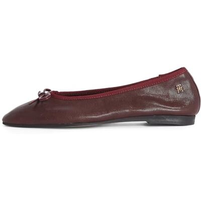 Tommy Hilfiger Zachte leren ballerina Fw0fw08355 vrijetijdsschoenen voor dames, Bordeaux fluweel, 37 EU 37 EU Tommy Hilfiger Zachte leren ballerina Fw0fw08355 vrijetijdsschoenen voor dames, Bordeaux fluweel, 37 EU 37 EU